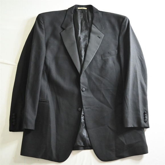 Vtg‎ Joseph Abboud 50L Black USA Made 100% Wool Formal Mens Tux Tuxedo Jacket - Picture 1 of 12